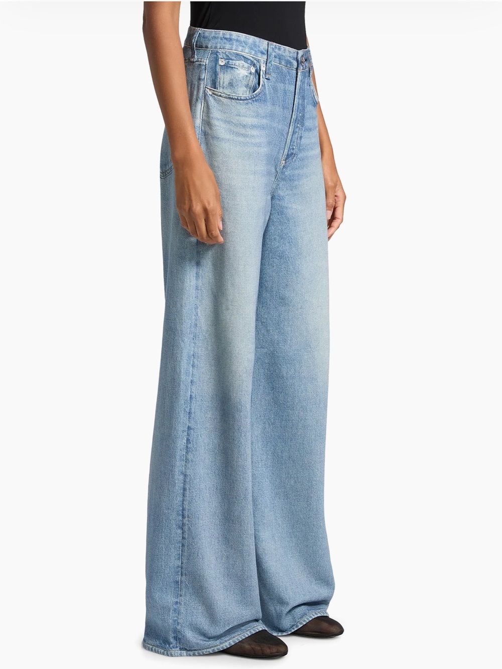rag & bone Miramar Railey Light Blue Wide-Leg Jeans 29 - Picture 3 of 15